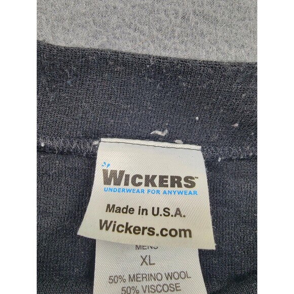 Wickers Shirt Mens XL Black Merino Wool Blend Base Layer Long Sleeve Running USA - Picture 2 of 7
